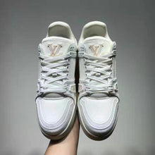 Load image into Gallery viewer, Louis Vuitton LV Unisex LV Trainer Sneaker Monogram Denim with Tonal Suede Calf Leather