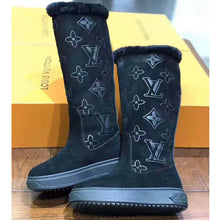 Load image into Gallery viewer, Louis Vuitton LV Women Breezy Half Boot in Black Suede Calf Leather with Monogram Canvas-Black