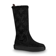 Load image into Gallery viewer, Louis Vuitton LV Women Breezy Half Boot in Black Suede Calf Leather with Monogram Canvas-Black