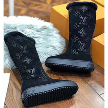 Load image into Gallery viewer, Louis Vuitton LV Women Breezy Half Boot in Black Suede Calf Leather with Monogram Canvas-Black