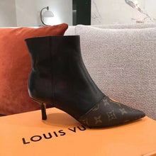 Load image into Gallery viewer, Louis Vuitton LV Women Cherie Ankle Boot Calf Leather Patent Monogram Canvas