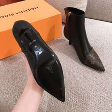 Load image into Gallery viewer, Louis Vuitton LV Women Cherie Ankle Boot Calf Leather Patent Monogram Canvas