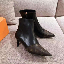 Load image into Gallery viewer, Louis Vuitton LV Women Cherie Ankle Boot Calf Leather Patent Monogram Canvas