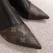 Load image into Gallery viewer, Louis Vuitton LV Women Cherie Ankle Boot Calf Leather Patent Monogram Canvas