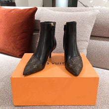 Load image into Gallery viewer, Louis Vuitton LV Women Cherie Ankle Boot Calf Leather Patent Monogram Canvas