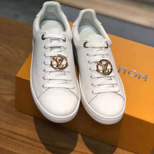 Load image into Gallery viewer, Louis Vuitton LV Women Frontrow Sneaker Gold-Tone LV Circle in White Calf Leather and Rubber