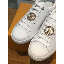 Load image into Gallery viewer, Louis Vuitton LV Women Frontrow Sneaker Gold-Tone LV Circle in White Calf Leather and Rubber