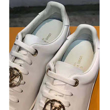 Load image into Gallery viewer, Louis Vuitton LV Women Frontrow Sneaker Gold-Tone LV Circle in White Calf Leather and Rubber