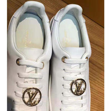 Load image into Gallery viewer, Louis Vuitton LV Women Frontrow Sneaker Gold-Tone LV Circle in White Calf Leather and Rubber