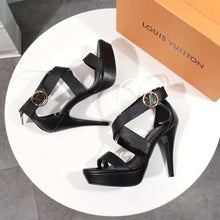 Load image into Gallery viewer, Louis Vuitton LV Women Horizon Platform Sandal Black Grained Calf