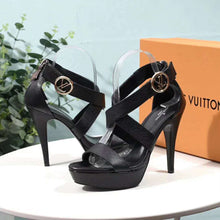 Load image into Gallery viewer, Louis Vuitton LV Women Horizon Platform Sandal Black Grained Calf