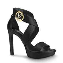 Load image into Gallery viewer, Louis Vuitton LV Women Horizon Platform Sandal Black Grained Calf