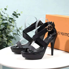 Load image into Gallery viewer, Louis Vuitton LV Women Horizon Platform Sandal Black Grained Calf
