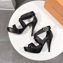 Load image into Gallery viewer, Louis Vuitton LV Women Horizon Platform Sandal Black Grained Calf
