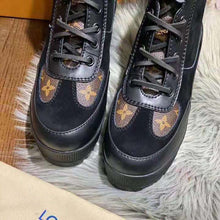 Load image into Gallery viewer, Louis Vuitton LV Women Laureate Platform Desert Boot in Soft Suede Calf Leather with Monogram Canvas-Black