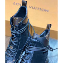 Load image into Gallery viewer, Louis Vuitton LV Women Laureate Platform Desert Boot in Soft Suede Calf Leather with Monogram Canvas-Black