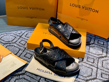 Load image into Gallery viewer, Louis Vuitton Paseo Flat Comfort Sandal Black For Women LV 1A9RDO