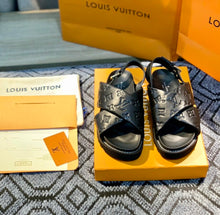 Load image into Gallery viewer, Louis Vuitton Paseo Flat Comfort Sandal Black For Women LV 1A9RDO
