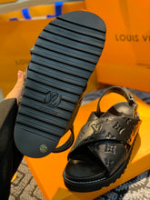 Load image into Gallery viewer, Louis Vuitton Paseo Flat Comfort Sandal Black For Women LV 1A9RDO