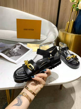 Load image into Gallery viewer, Louis Vuitton Paseo Flat Comfort Sandal Monogram Denim Black For Women LV