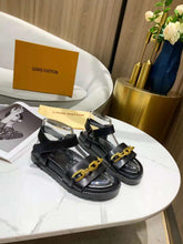 Load image into Gallery viewer, Louis Vuitton Paseo Flat Comfort Sandal Monogram Denim Black For Women LV