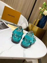 Load image into Gallery viewer, Louis Vuitton Paseo Flat Comfort Sandal Monogram Denim Blue For Women LV