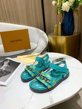 Load image into Gallery viewer, Louis Vuitton Paseo Flat Comfort Sandal Monogram Denim Blue For Women LV