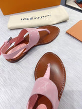 Load image into Gallery viewer, Louis Vuitton Starboard Flat Thong Sandal Monogram Denim Pink For Women LV