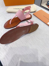 Load image into Gallery viewer, Louis Vuitton Starboard Flat Thong Sandal Monogram Denim Pink For Women LV
