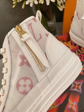 Load image into Gallery viewer, Louis Vuitton Stellar Sneaker Boot Monogram Denim Pink/White For Women LV