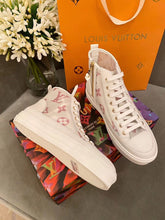 Load image into Gallery viewer, Louis Vuitton Stellar Sneaker Boot Monogram Denim Pink/White For Women LV