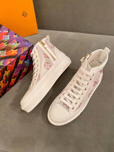 Load image into Gallery viewer, Louis Vuitton Stellar Sneaker Boot Monogram Denim Pink/White For Women LV