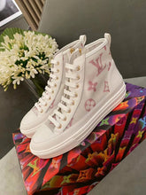 Load image into Gallery viewer, Louis Vuitton Stellar Sneaker Boot Monogram Denim Pink/White For Women LV