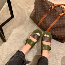 Load image into Gallery viewer, Louis Vuitton Sunbath Flat Mule Shiny Rubber Kaki For Women LV