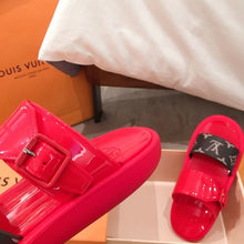 Load image into Gallery viewer, Louis Vuitton Sunbath Flat Mule Shiny Rubber Red For Women LV
