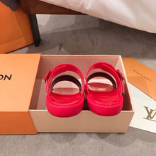 Load image into Gallery viewer, Louis Vuitton Sunbath Flat Mule Shiny Rubber Red For Women LV