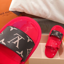 Load image into Gallery viewer, Louis Vuitton Sunbath Flat Mule Shiny Rubber Red For Women LV