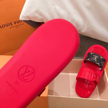 Load image into Gallery viewer, Louis Vuitton Sunbath Flat Mule Shiny Rubber Red For Women LV