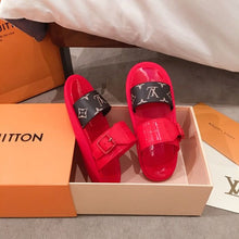 Load image into Gallery viewer, Louis Vuitton Sunbath Flat Mule Shiny Rubber Red For Women LV
