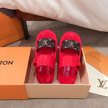 Load image into Gallery viewer, Louis Vuitton Sunbath Flat Mule Shiny Rubber Red For Women LV