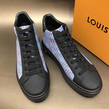 Load image into Gallery viewer, Louis Vuitton Time Out High Top Sneakers Calfskin Leather Fall/Winter Collection 1A4XYE, Blue/Black