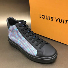 Load image into Gallery viewer, Louis Vuitton Time Out High Top Sneakers Calfskin Leather Fall/Winter Collection 1A4XYE, Blue/Black