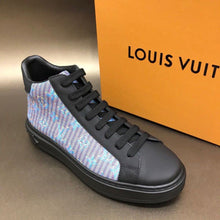 Load image into Gallery viewer, Louis Vuitton Time Out High Top Sneakers Calfskin Leather Fall/Winter Collection 1A4XYE, Blue/Black