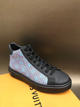 Load image into Gallery viewer, Louis Vuitton Time Out High Top Sneakers Calfskin Leather Fall/Winter Collection 1A4XYE, Blue/Black