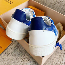 Load image into Gallery viewer, Louis Vuitton Time Out Sneaker Patent Monogram Canvas Blue For Women LV