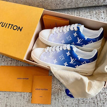 Load image into Gallery viewer, Louis Vuitton Time Out Sneaker Patent Monogram Canvas Blue For Women LV