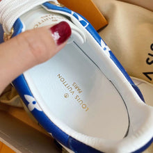 Load image into Gallery viewer, Louis Vuitton Time Out Sneaker Patent Monogram Canvas Blue For Women LV