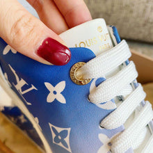 Load image into Gallery viewer, Louis Vuitton Time Out Sneaker Patent Monogram Canvas Blue For Women LV