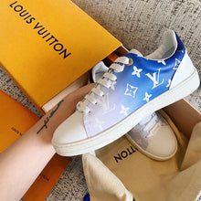 Load image into Gallery viewer, Louis Vuitton Time Out Sneaker Patent Monogram Canvas Blue For Women LV