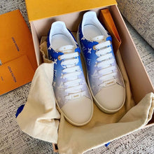 Load image into Gallery viewer, Louis Vuitton Time Out Sneaker Patent Monogram Canvas Blue For Women LV